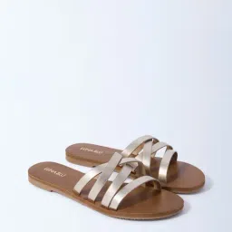 LUNA BLU by Westside Light Gold Multi-Strap Slides-picture-20