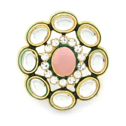Zaveri Pearls Multicolor Combo of 3 Ethnic Adjustable Finger Rings-ZPFK12771 image 5
