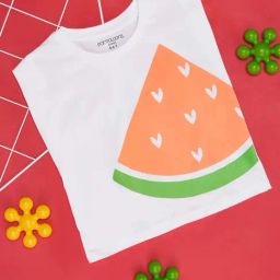 Pantaloons Junior Snow White & Orange Cotton Printed T-Shirt-image-75