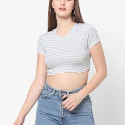 VASTRADO White & Grey Striped Top-3