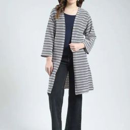 Monte Carlo Grey Regular Fit Self Pattern Shrug-15