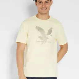 American Eagle Men Yellow Logo Graphic T-Shirt-picture-11