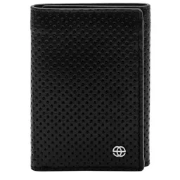Eske Black Textured Tri-Fold Wallet for Men-image-75