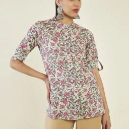 Soch Green Floral Print Shirt-image-26