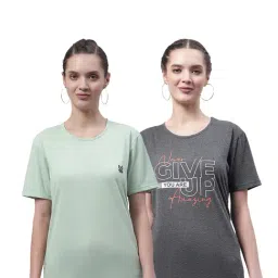 Vimal Jonney Mint & Grey Cotton Graphic Print T-Shirt (Pack Of 2)-picture-29