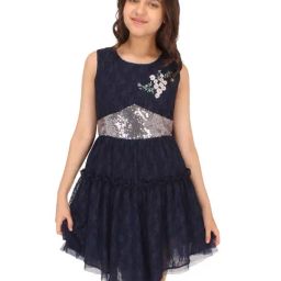 Cutecumber Kids Navy Embellished Dress-picture-26