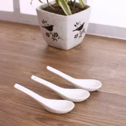 Clay Craft White Ceramic Soup Spoon - Set of 4-13