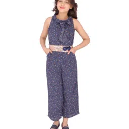 Cutecumber Kids Blue Floral Print Jumpsuit-image-13
