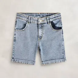 Cherry Crumble by Nitt Hyman Boys Blue Washed Shorts-image-95
