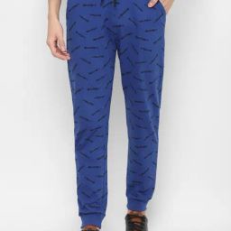 Forever 21 Blue Regular Fit Printed Joggers-image-78