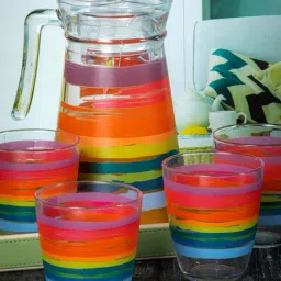 Luminarc Multicolor Glass Jug and Glass - Set of 6-image-1