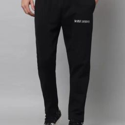 GRIFFEL Black Regular Fit Trackpants-image-122