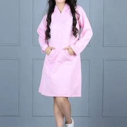 StyleStone Kids Pink Self Full Sleeves Dress-image-28