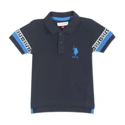 U.S. Polo Assn. Boys Blue Cotton Regular Fit Polo T-Shirt-picture-15