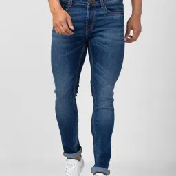 Spykar Mid Blue Cotton Super Slim Fit Jeans-image-68