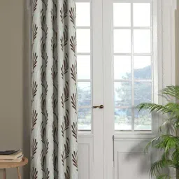 Bianca EL`PESSO Silver & Brown Faux Silk 7 Ft. Door Curtain-48