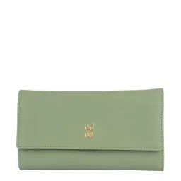 Baggit Green Solid Tri-Fold Wallet for Women-74