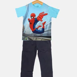 YK Marvel Boys Blue & Red Printed T-shirt with Pyjamas-image-85