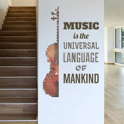 rawpockets Brown & White Music Quote and Guitar Wall Sticker-image-88