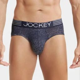 Jockey MM07 Navy Microfiber Briefs with Breathable Mesh & Stay Dry Technology (Prints May Vary)-picture-3