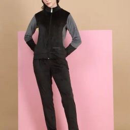 Sweet Dreams Black Regular Fit Solid Tracksuit-image-26