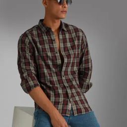 High Star Green Cotton Regular Fit Checks Shirt-picture-46