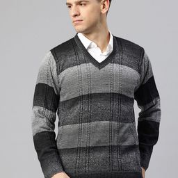 Pierre Carlo Men Striped Acrylic Pullover-image-9
