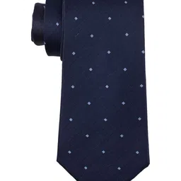 The Tie Hub Men Navy Blue & White Printed Broad Tie-image-57