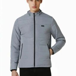 Van Heusen Grey Cotton Regular Fit Quilted Jacket-picture-45