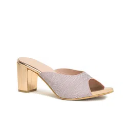 VALIOSAA Striped Slip On Block Mules-8