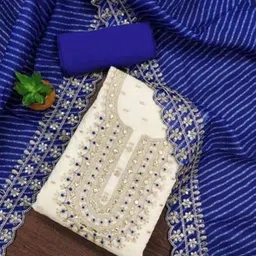 LeeliPeeri Designer Embroidered Unstitched Dress Material-image-85