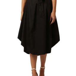 KENDALL + KYLIE Black Cotton A-Line Skirt-image-26