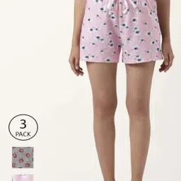 Dreamz by Pantaloons Pink Grey Cotton Printed Shorts-picture-5