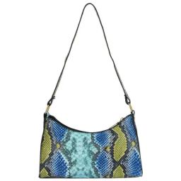 London Rag Multicolor Snake Textured Small Baguette Bag-image-11