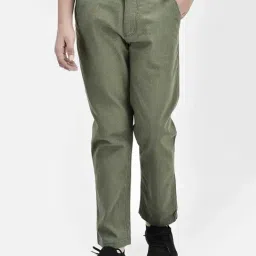 Crimsoune Club Kids Olive Cotton Printed Trousers-image-126