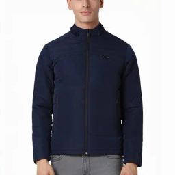 Van Heusen Navy Cotton Regular Fit Quilted Jacket-picture-15