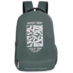 United Colors of Benetton Skater Green Polyester Printed Backpack-45