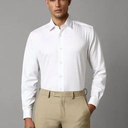 Louis Philippe White Regular Fit Texture Shirt-picture-26