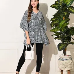 DECKEDUP Multicolored Cotton Printed Kaftan image 5