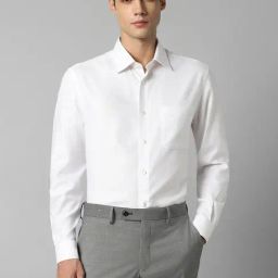 Louis Philippe White Regular Fit Texture Shirt-image-24