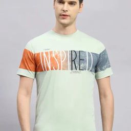 Monte Carlo Green Regular Fit Printed T-Shirt-image-90