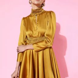 KASSUALLY Mustard Fit & Flare Dress-image-40