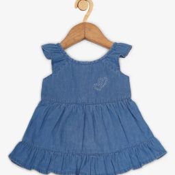 Creative Kid's Girls Blue Denim Regular Fit Dress-picture-16