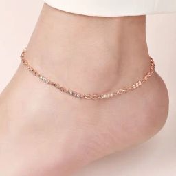 Zavya Infinite Sparkle Rose Gold-Plated 925 Sterling Silver Anklet-image-68