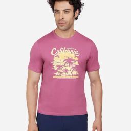 Skechers Pink Regular Fit Printed Crew T-Shirt-picture-24