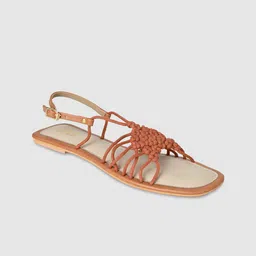 CAI Women Orange Open Toe Flats-image-82
