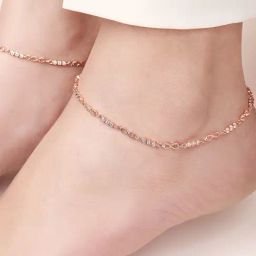 Zavya Infinite Sparkle Rose Gold-Plated 925 Sterling Silver Anklet-image-70
