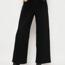 MADAME Black Cotton Solid Denim Jeans-image-99