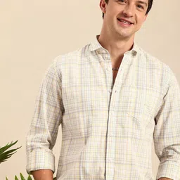 Mast & Harbour Pure Cotton Opaque Checked Casual Shirt-picture-6