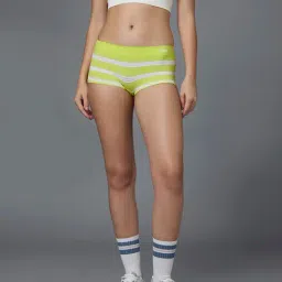 Feier Lime Green Stripes Boy Short Panty-image-2